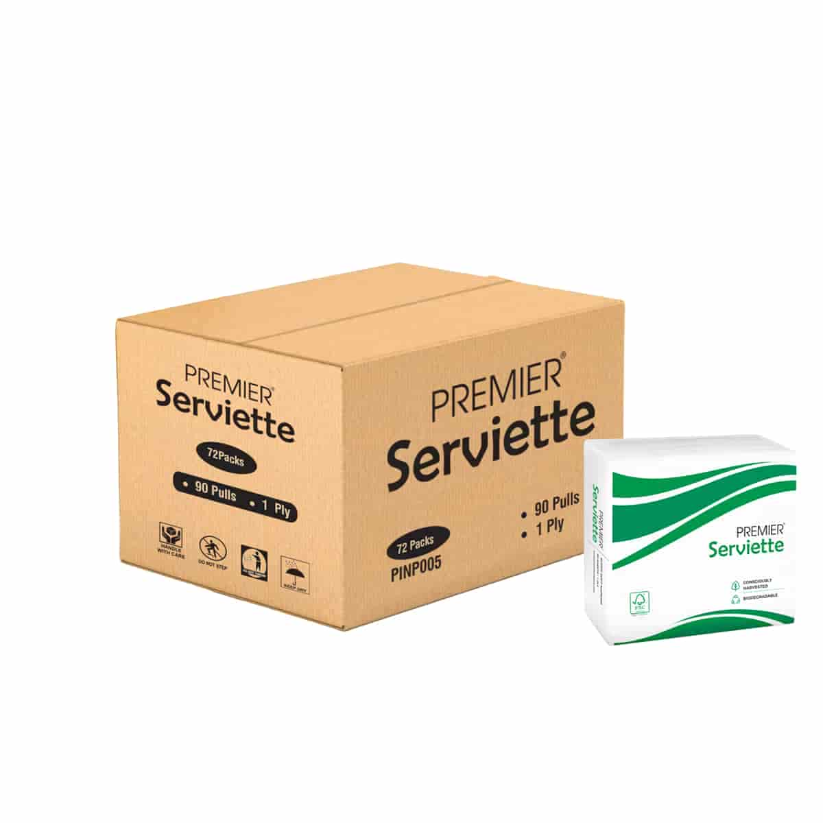 Premier Tissue Paper Serviettes 90s White